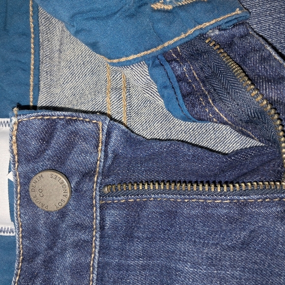 PAIGE Blue Jean Shorts with Distressed Hem - Picture 5 of 13